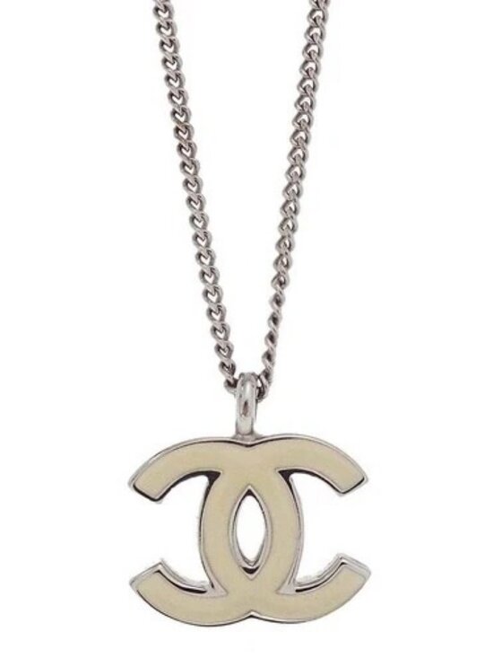 CHANEL Jewelry - Chanel CC Chain Necklace Silver White 02C 167500